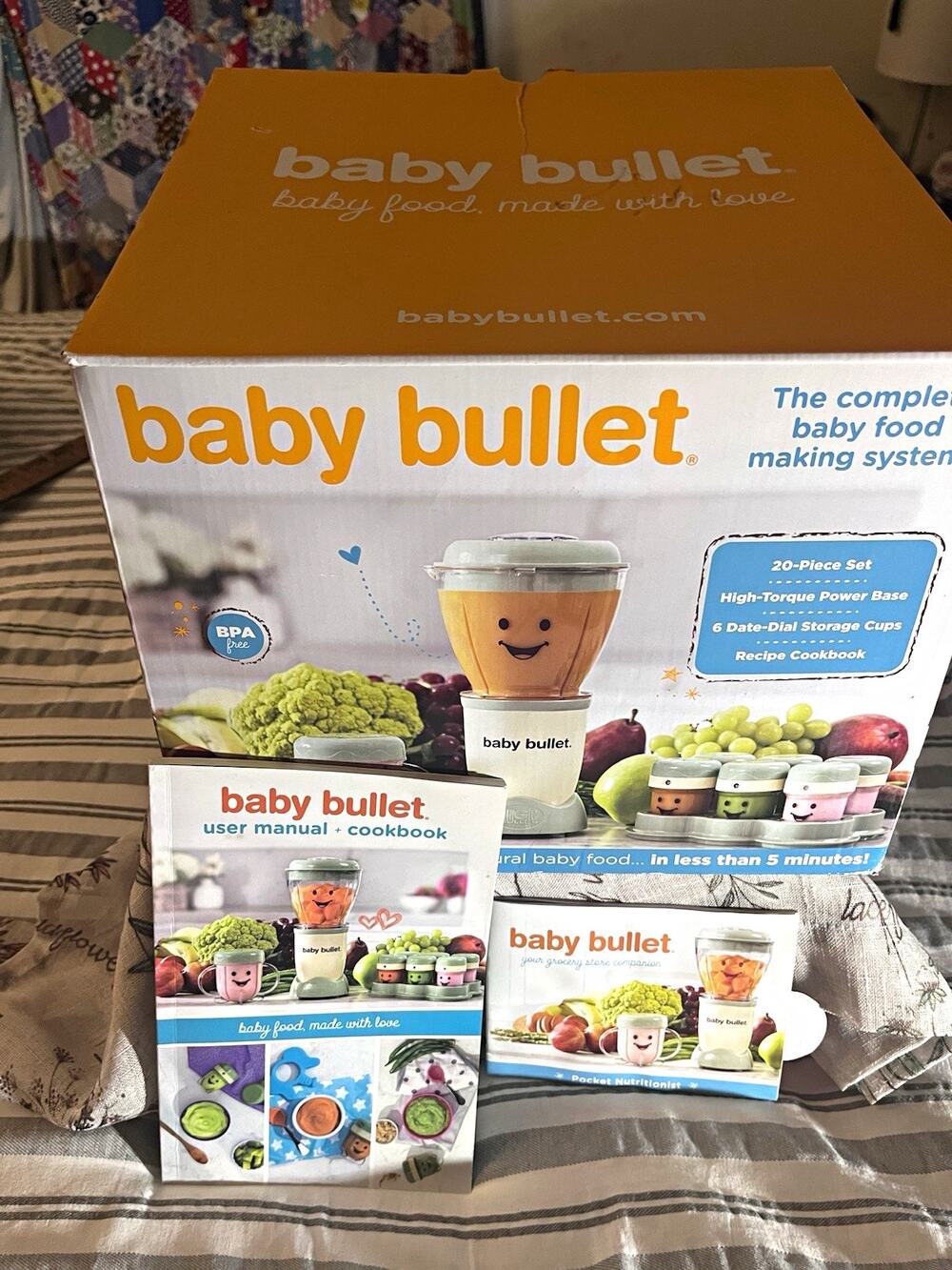 Baby Bullet BBR2001 Baby Food System 20-Piece Set BPA-Free w/ Recipes open box